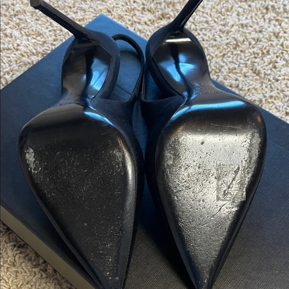 Saint Laurent Black Slingback Heels - Picture 5 of 5